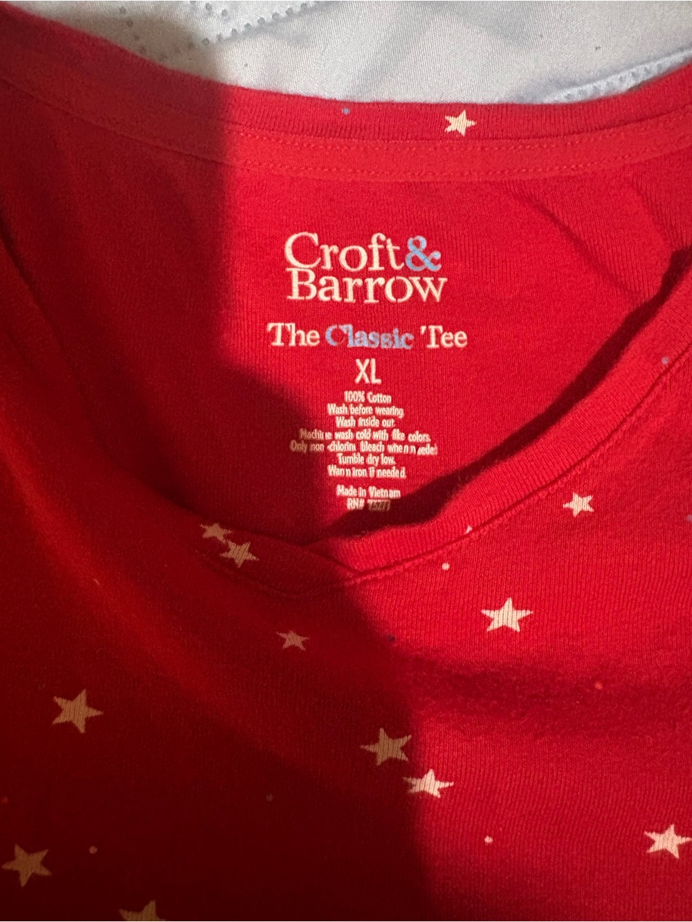 croft & barrow Red Tee with White Star Print